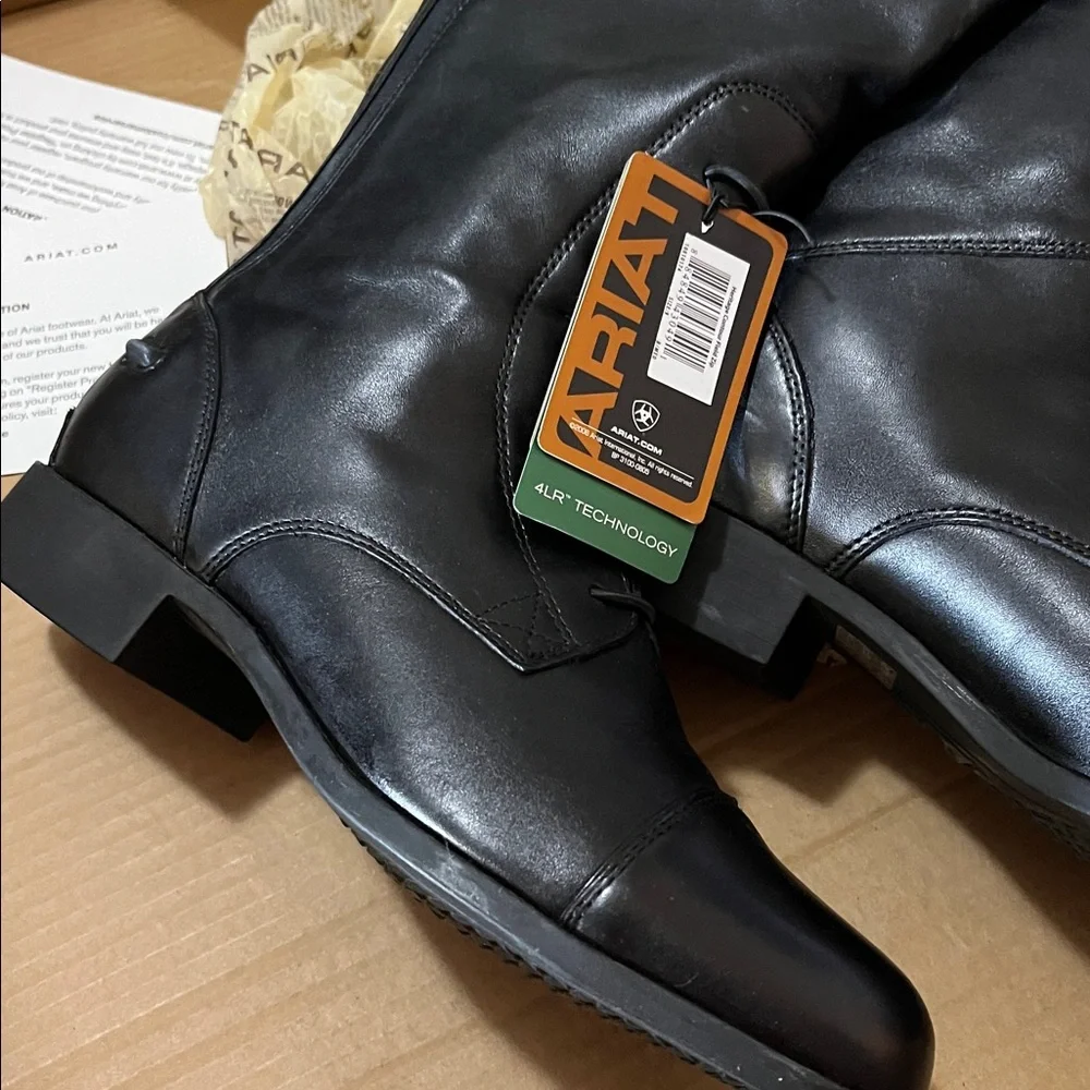Ariat women’s Black Leather Heritage Field Boots - Contour Full Zip. NWT. - Picture 2 of 6